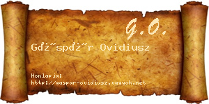Gáspár Ovidiusz névjegykártya